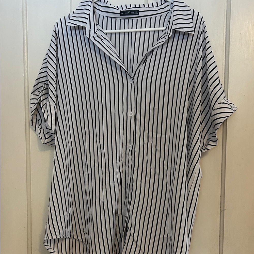 Chic Striped Button-Down Shirt